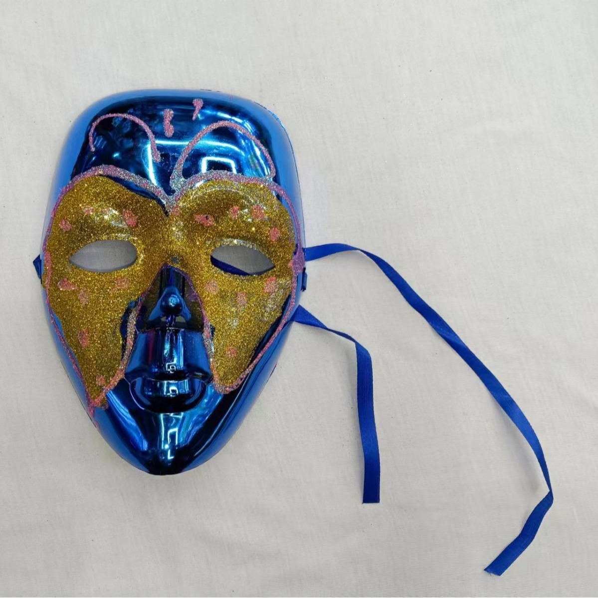 Belleza pintada galvanoplastia máscara de cara completa accesorios de fiesta de Halloween