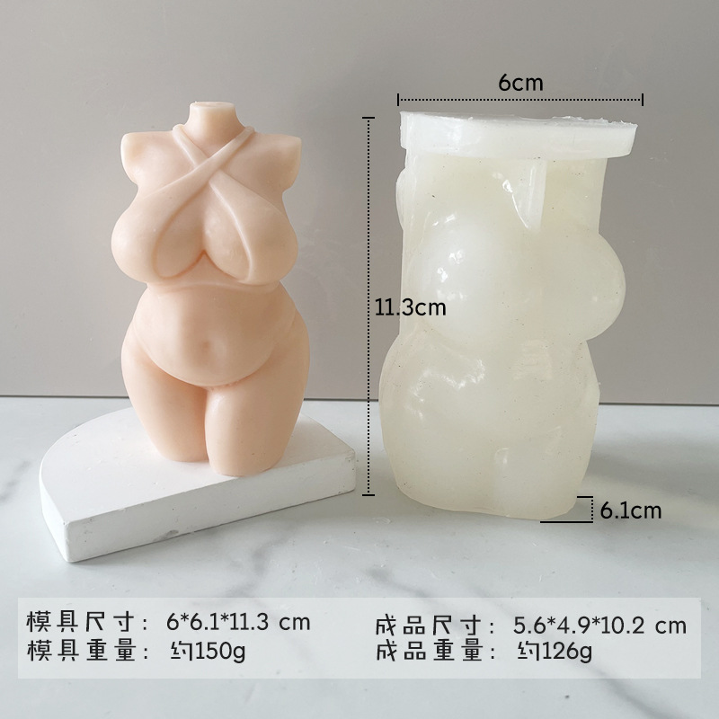 Baño de las mujeres cuerpo silicona vela molde DIY aromaterapia epoxi yeso candelabro decoración cuerpo molde en stock