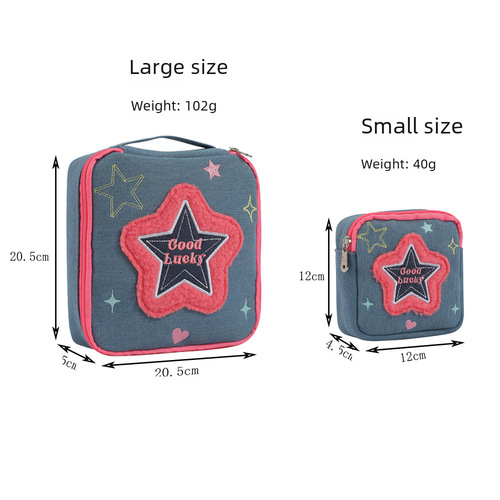 Original Handbag Makeup Bag for Girls, Portable Multifunctional Toothbrush and Makeup Storage Bag, Menstrual Private Hygiene Cotton Pouch