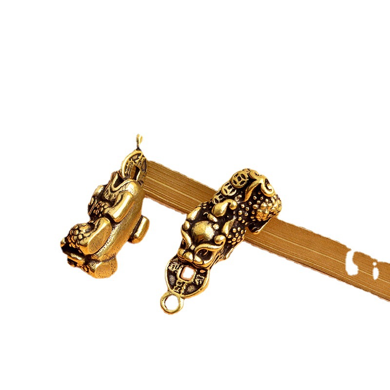 Mida las monedas de cobre, accesorios de latón individuales, llavero, colgante, joyería, atrayendo arroz, llavero, Yiwu pequeña mercancía