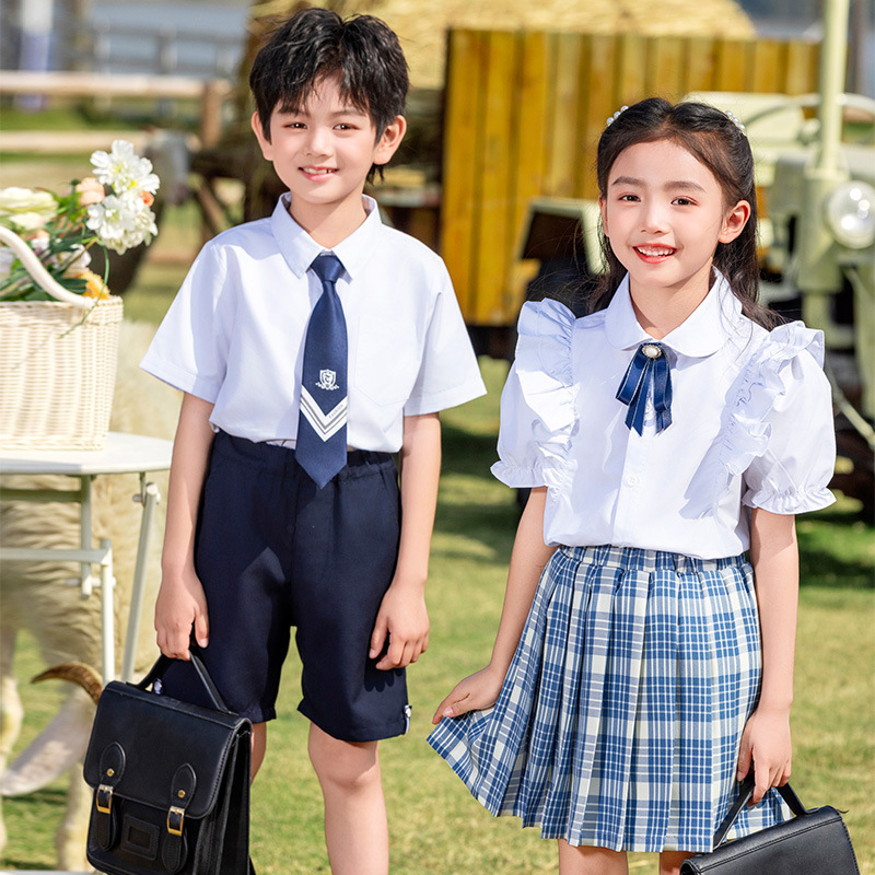 Preschool summer uniform for June 1st speech choir performance, British style class uniform set for primary and secondary school students