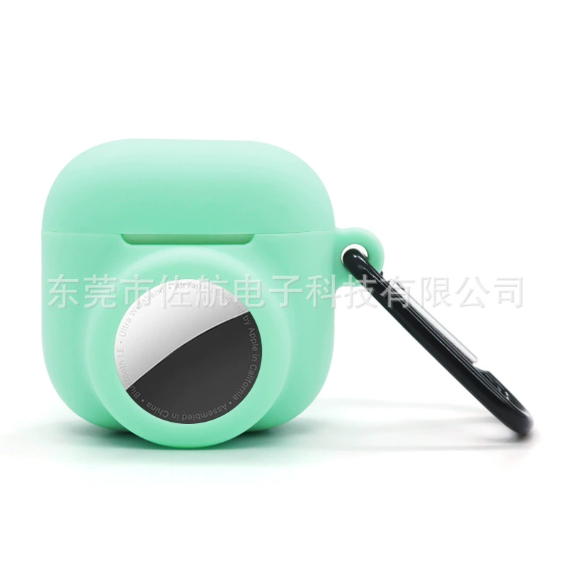 Защитный силиконовый чехол (для Apple AirPods 4) — 2-в-1 совместимый с AirTag, беспроводной Bluetooth