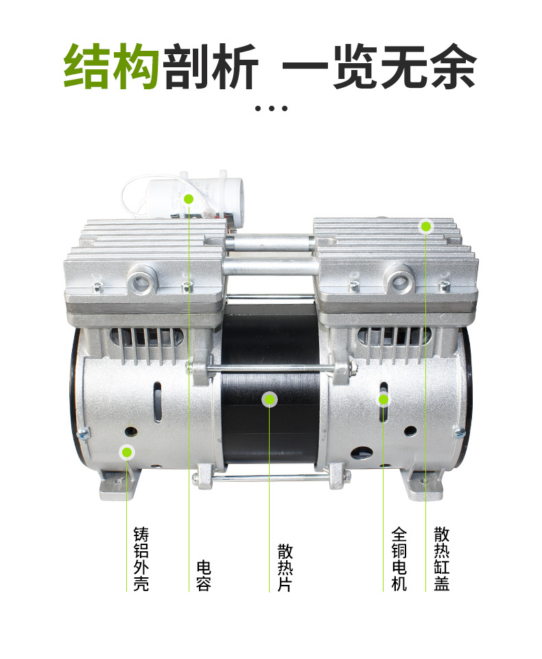 Lihao Electromechanical Ol550 Oil-Free Air Compressor Silent Maintenance-Free Positive Pressure Air Pump Large Flow Automation Equipment