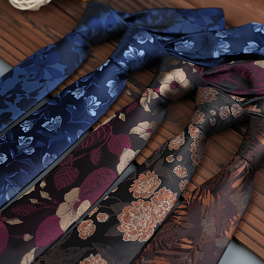 남성 고밀도 8cm 손으로 만든 잎과 꽃잎 세트 비즈니스 전문 타이 공식 연회 공장 직접 공급