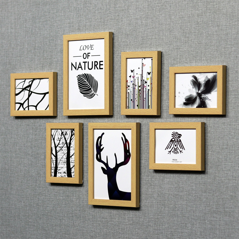 Pequeña pared Nórdico decorativo foto pared Punch-libre pared decorativo foto marco dormitorio colgante de pared marco de fotos ins marco de fotos