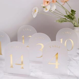 Factory Direct Sales Creative Acrylic Table Card Transparent Acrylic Stand Wedding Golden Seat Card Party Table Card