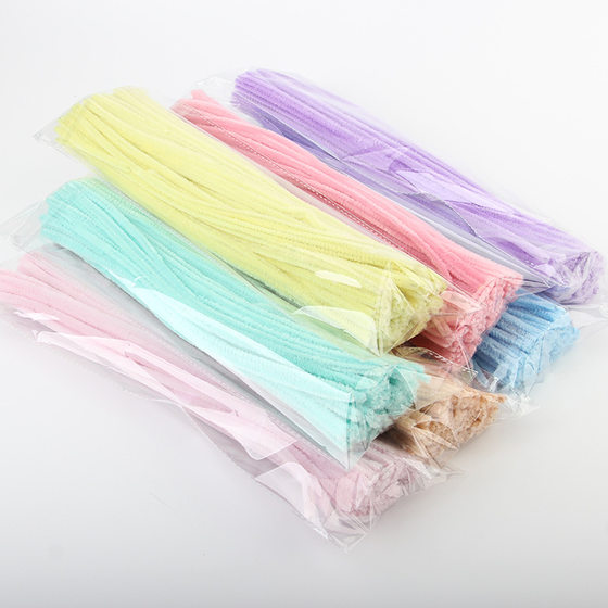 Solid Color Hair Root Opp Bag Packaging Children's Handmade DIY Twist Rod Wool Strip Wool Strip Intelligence Development Cartoon Modeling