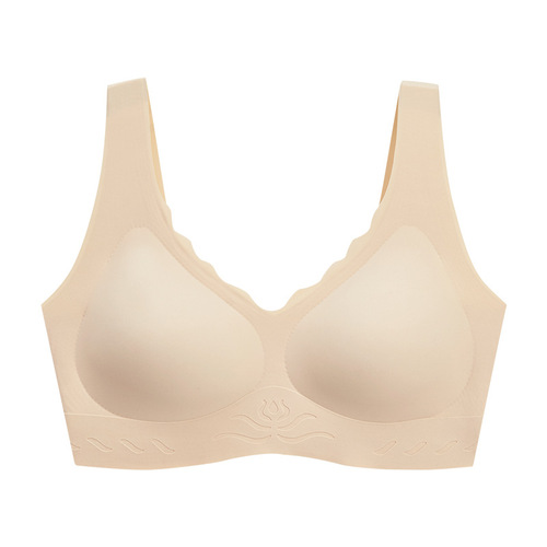 Seamless One Piece Ice Silk Underwear Women's Breathable Beautiful Back Wrapped Chest Girl Sports Yoga Sleep Wireless Bra