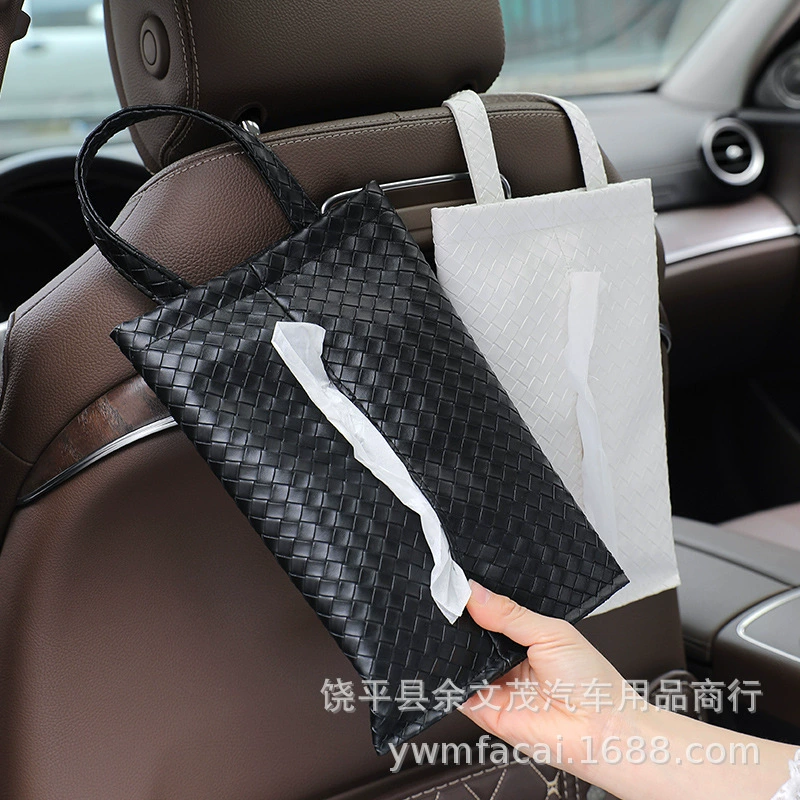 Автомобиль Тканый Узор Висячий Экстрактор Ткани Крышка Коробки Ткани Автомобиля Мягкий Стул Экстрактор Ткани Спина Сумка Ткани