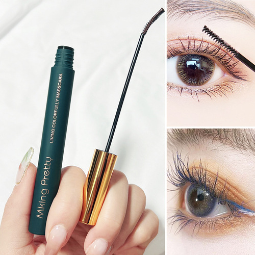 MKING PRETTY Color Mascara for Women Waterproof and Sweatproof Slim Long Curly Thin Brush Head Thick Extra Long No Smudge