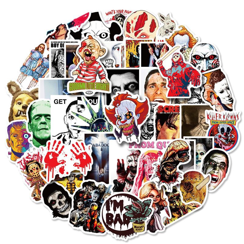 【Fixed Price】50 Horror Movie Character Mix-And-Match Stickers Wholesale Thriller Character Graffiti Car Stickers