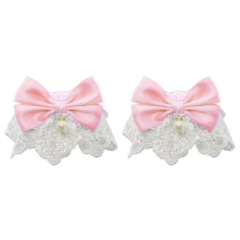 Lolita orejas de gato adornamiento de cabello arco campana de encaje borde clip de cabello banda de malla pulsera de hilo orejas de animales correa de cabello