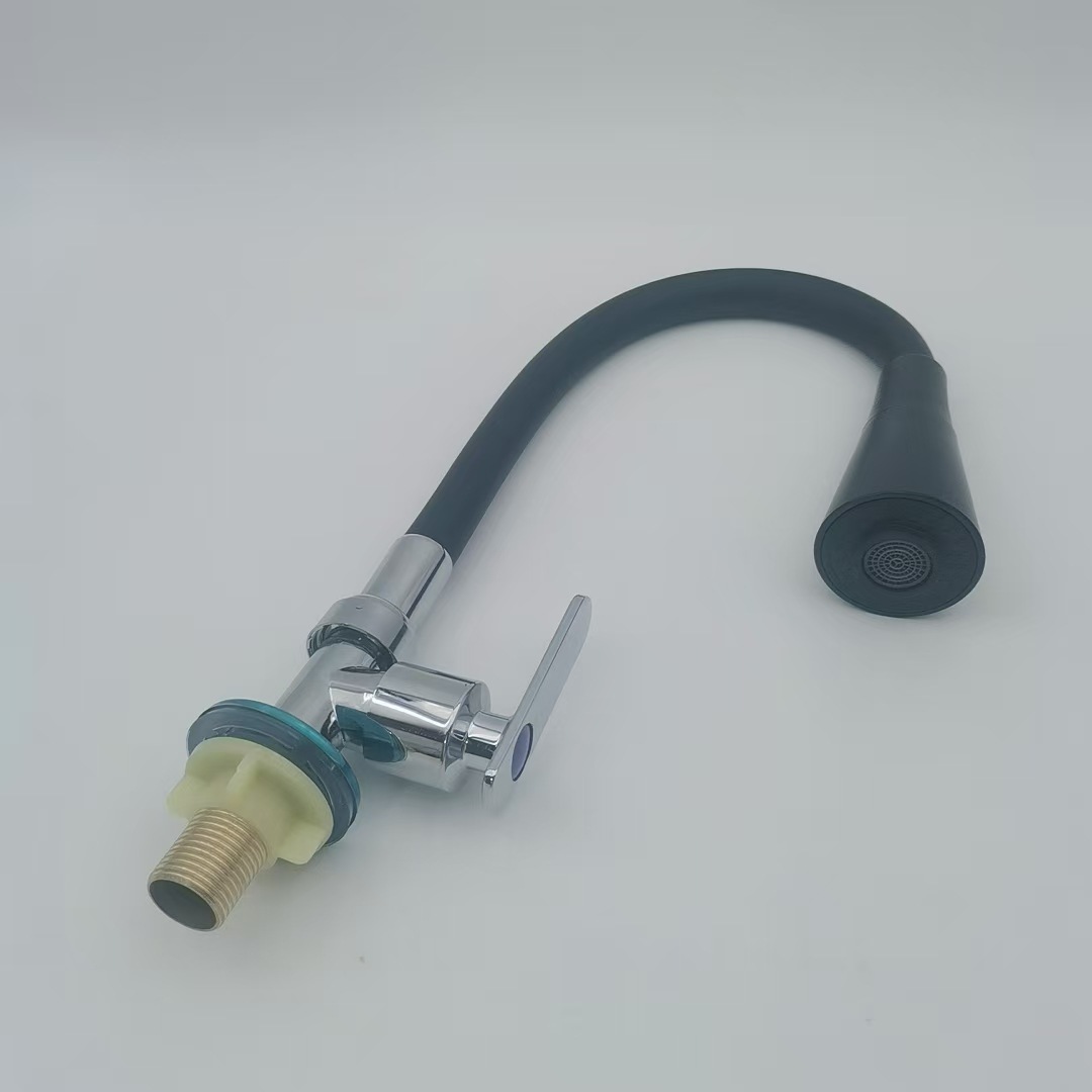 厨房圆立式彩色管喇叭头 菜盆面盆单冷水龙头 黑色彩色管立式龙头