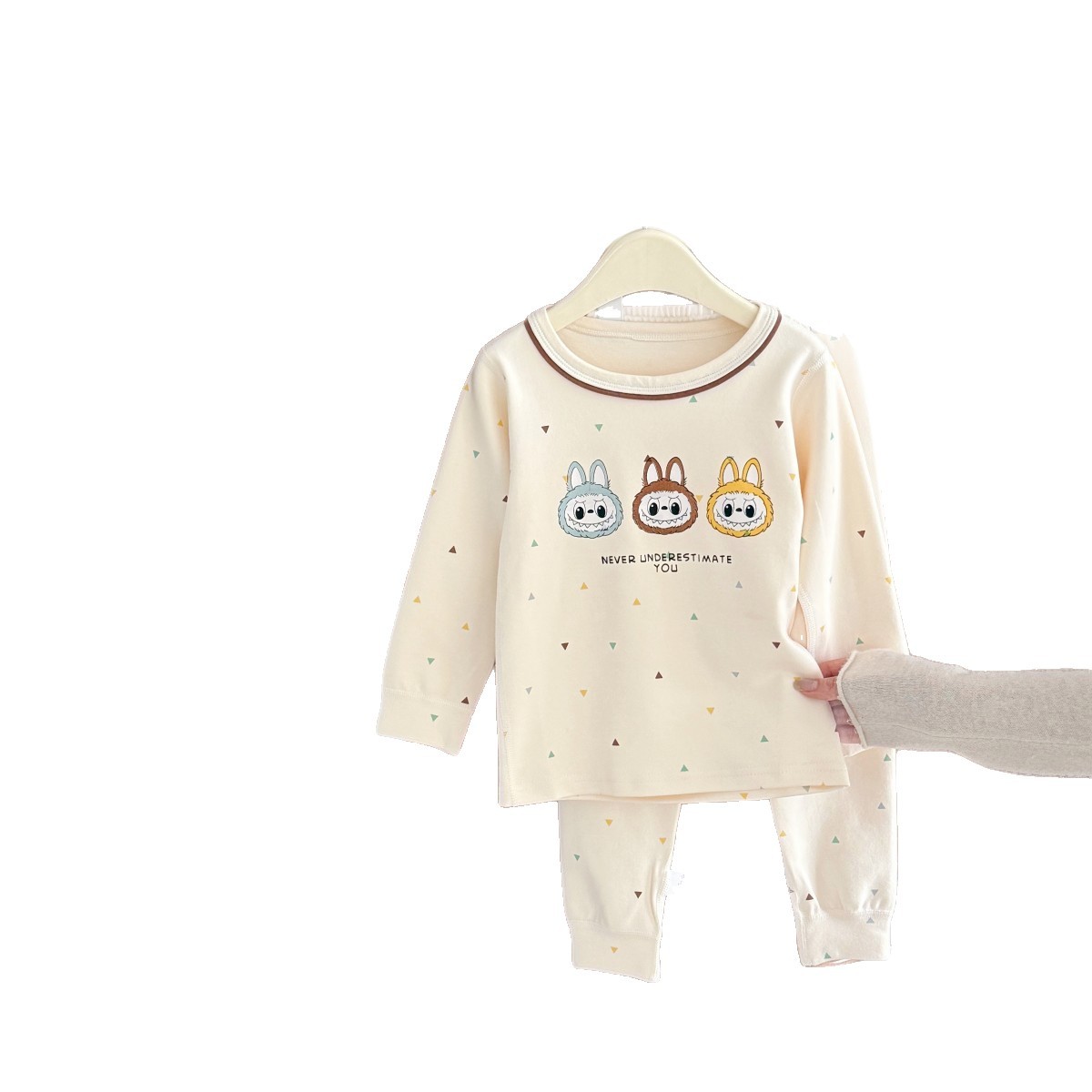 Pijamas infantiles de terciopelo de invierno calentador conjunto de ropa interior sin hueso engrosado chaqueta de otoño para niños y niñas pantalones de otoño para bebés ropa para el hogar