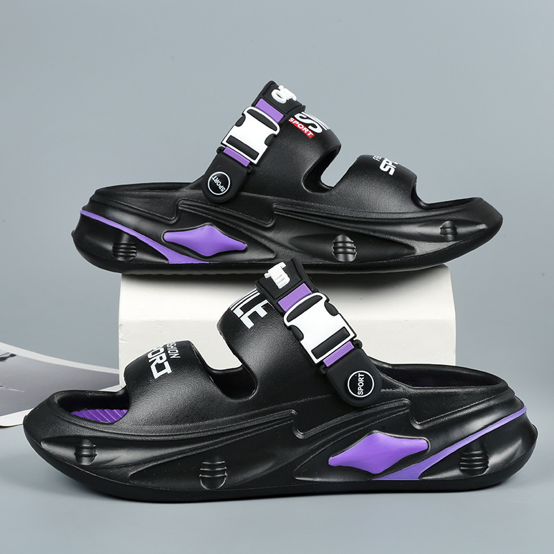 Sandalias para hombres 2024 nuevo aumento de altura amortiguador antideslizante conducir al aire libre de doble uso nadar ocio sandalones de playa