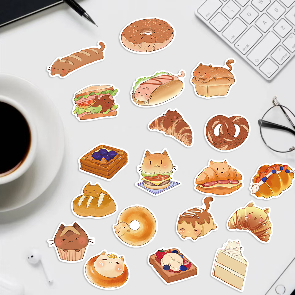 23g Weight Stickers Stationery Type 1 Set Quantity School Occasion PVC self-adhesive Material Cat Pattern Cute Style 1 Set Cat School PVC Self-adhesive Cute Stickers 7