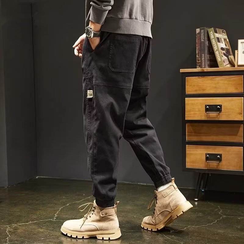 Men's Casual Harajuku Jeans For Men Solid Colour Work Trousers_voghion.com