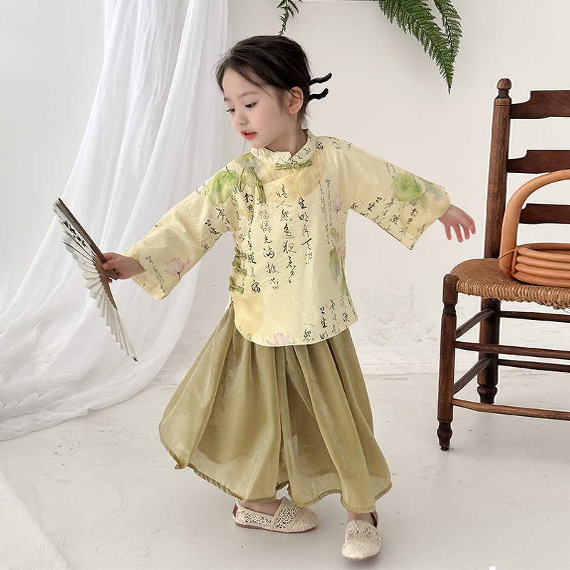 ¡Oferta especial de ropa de primavera para niñas 2025! Gran descuento, renovado con un botón] ropa de actuación de primavera y otoño para niños image 7