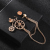 Fashionable chain with tassels, bike, brooch suitable for men and women, universal clothing, jacket, pin, city style