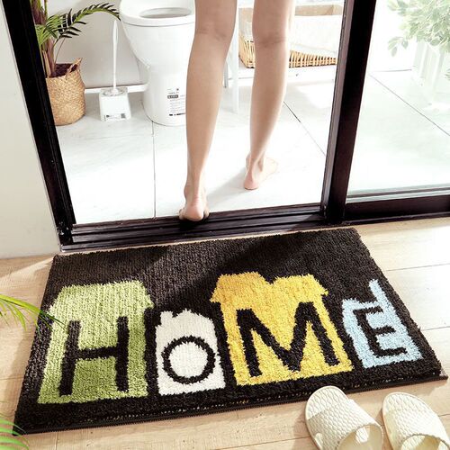 Fresh leaves, imitation cashmere floor mats, absorbent and non-slip foot mats, bathroom, bathroom, bedroom door carpet wholesale