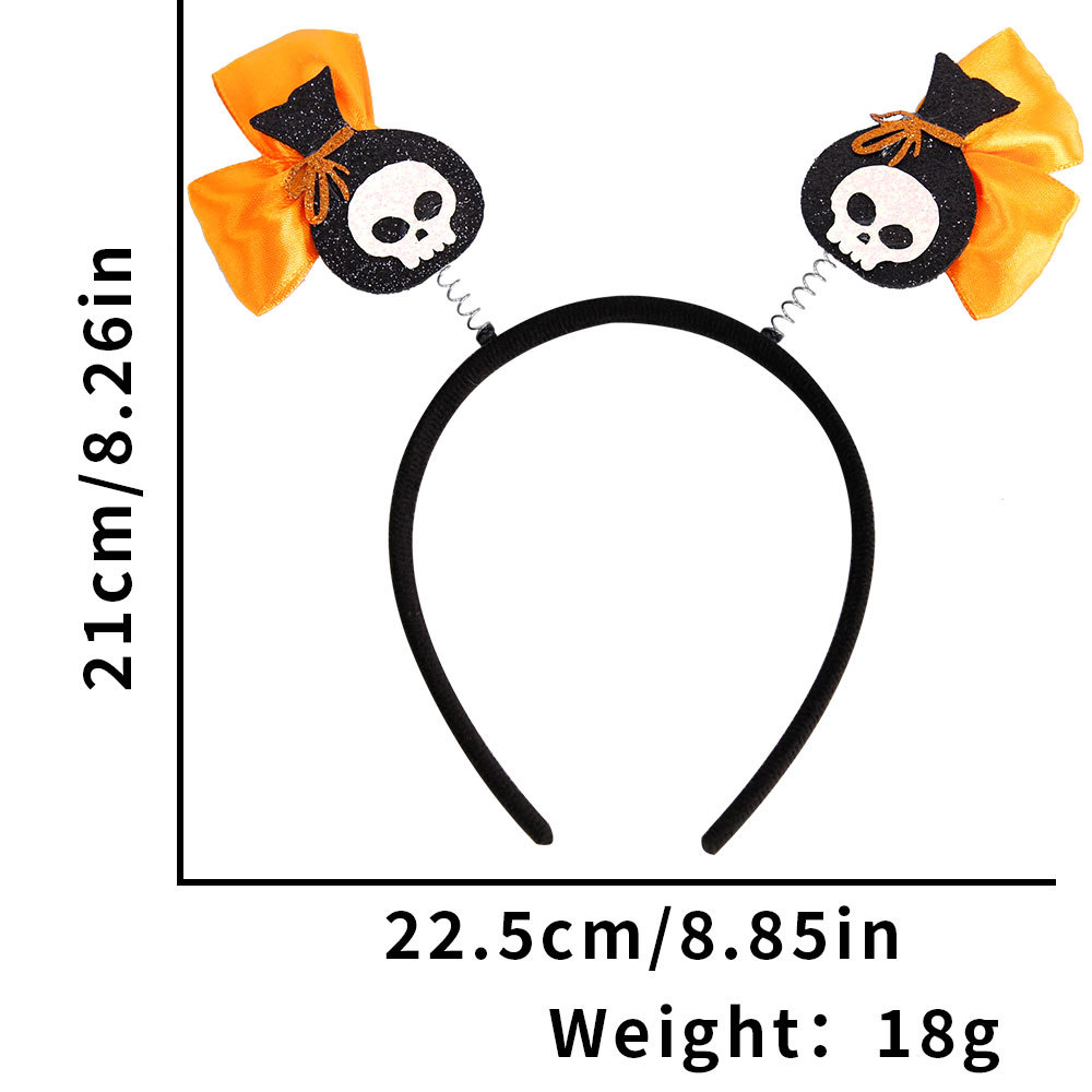 Nuevo cross-border Halloween cabello de calabaza de cabeza de araña arco fantasma fiesta decoración extraña tocado de murciélago de cuerno