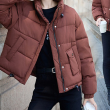 新款羽绒棉服女短款小个子跨境秋冬棉衣外套新品宽松新品棉袄白色