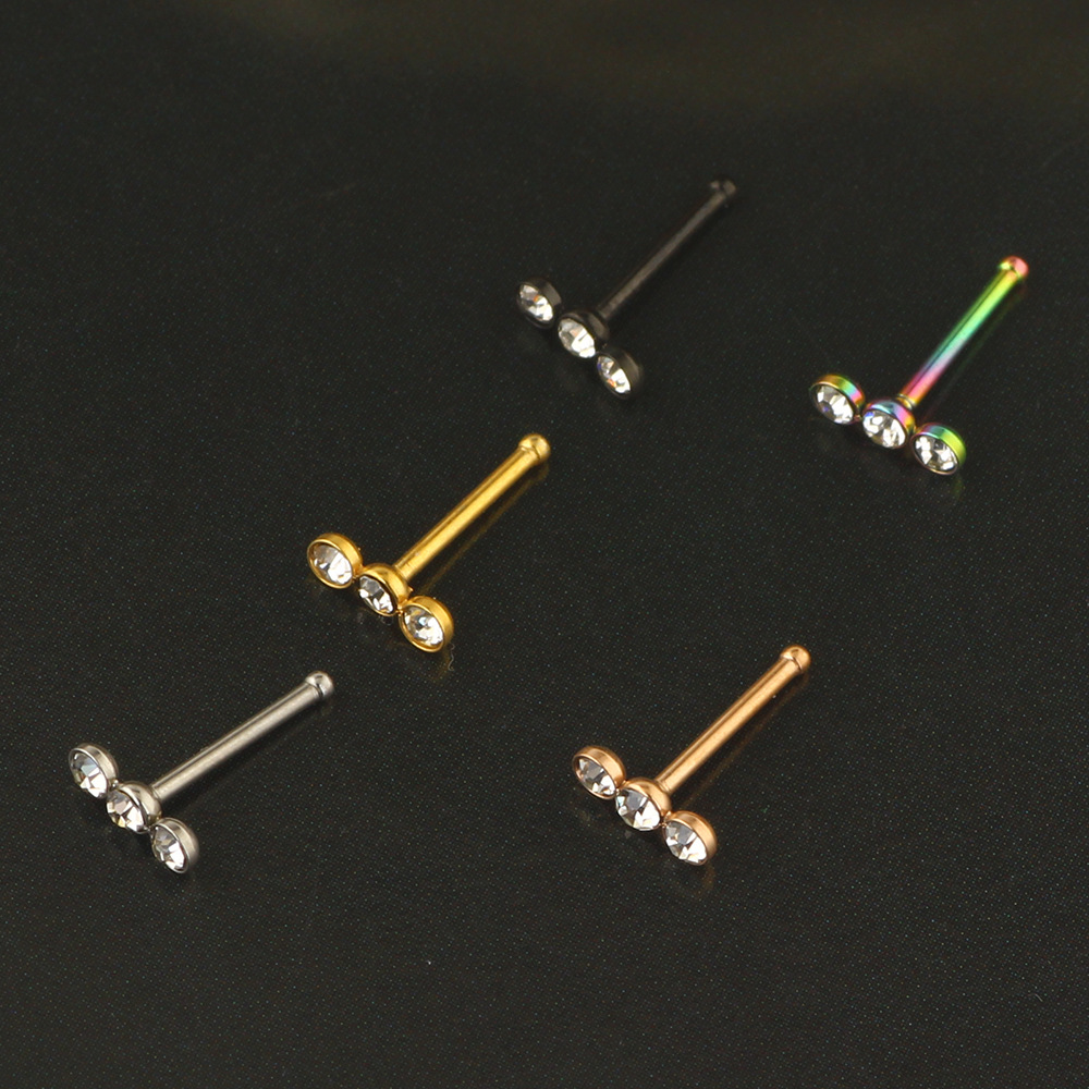 Cross-border 316L Surgical Steel Nose Ring Zircon Nose Nail Earrings Nose Nail Wholesale detail image 9
