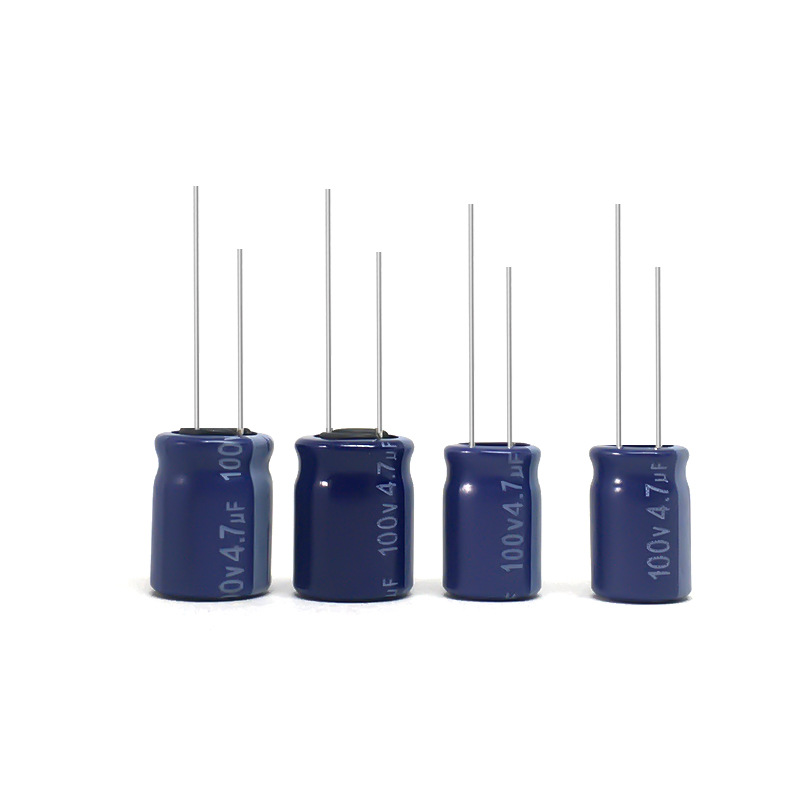 艾华铝电解电容100v4.7uf 4.7uf100v 8*12 10*13直插电解电容
