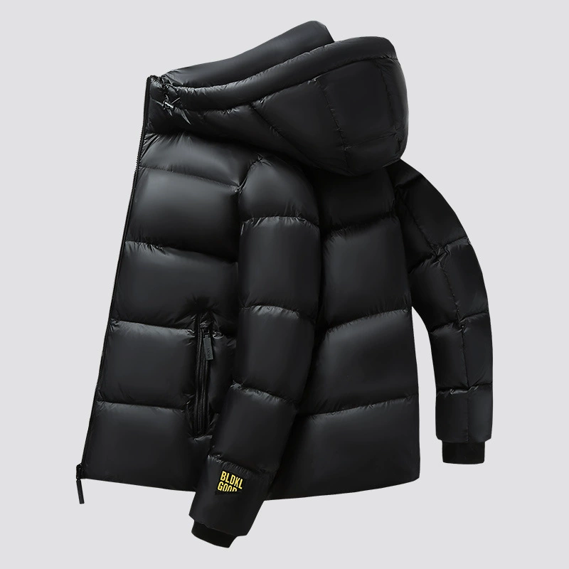 Velvet winter short down jacket, duck down, oversize