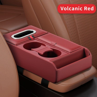 Car Armrest Box Heightening Pad Car storage bag/box - b-style-red