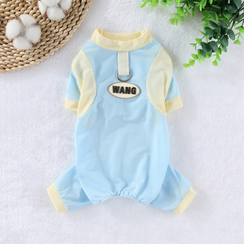 Pet Dog Clothes Spring and Summer Ice Silk Cool Four-Legged Clothes Mesh Bichon Teddy Cat Cool Clothes Sun Protection Clothes Pet Dog Clothes Spring and Summer Ice Silk Cool Four-Legged Clothes Mesh Bichon Teddy Cat Cool Clothes Sun Protection Clothes