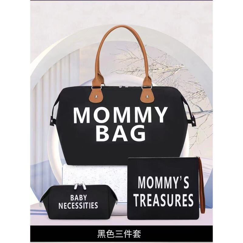 Mummy Bag Ins Style Satchel High-End Cross-Border Travel Three-Piece Set Large Capacity Dry and Wet Separation Shoulder Handbag