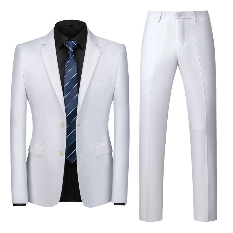 Traje traje de negocios casual de dos botones estilo británico slim fit traje de dos piezas novio vestido de novia