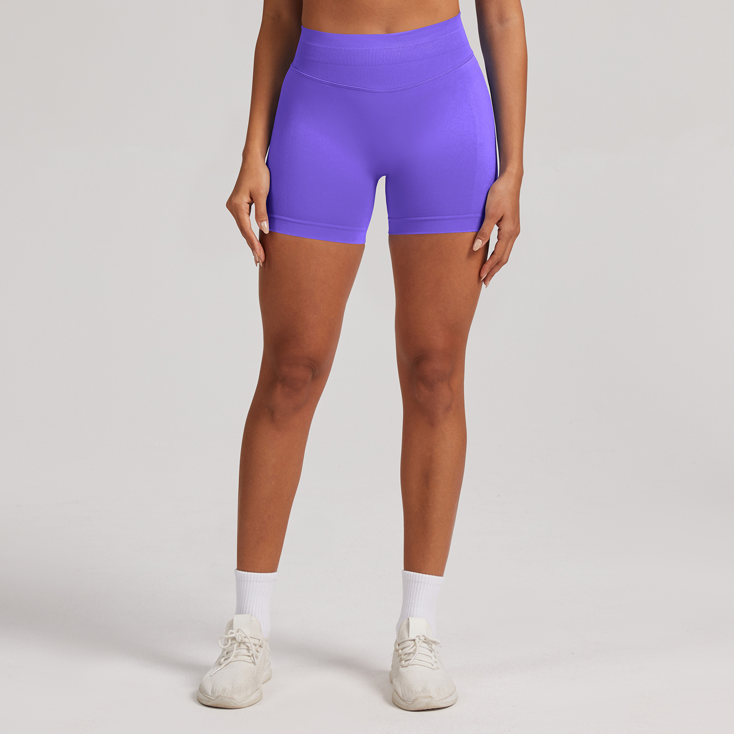Amazon Pantalones cortos de cintura alta, pantalones de gimnasio sin costuras, pantalones deportivos de cintura alta, pantalones de cintura sin costura image 7