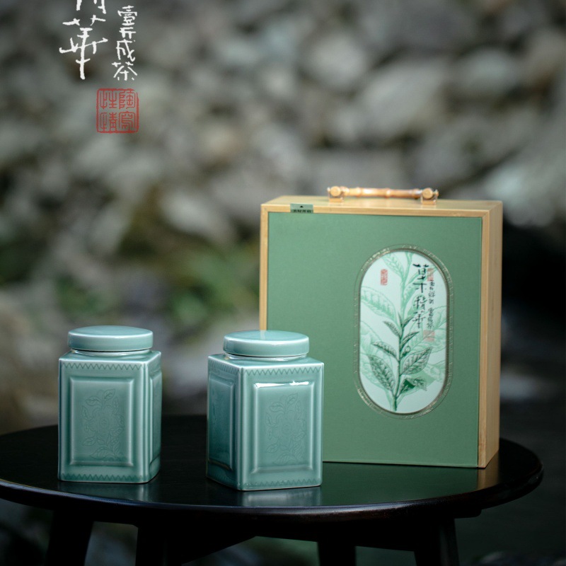 新款绿茶高档茶叶包装空礼盒创意竹木大师龙井明前龙井茶雨花茶盒