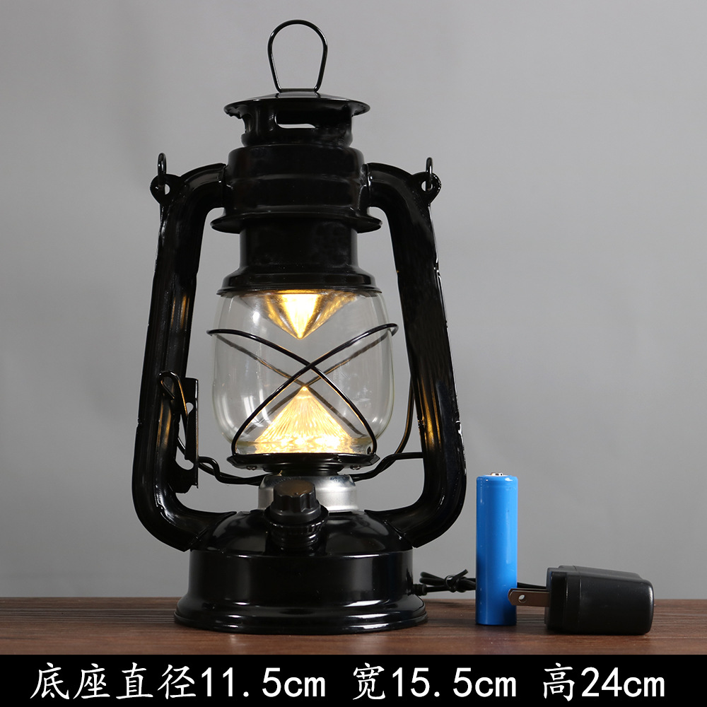 Fábrica al por mayor retro nostálgico lámpara de queroseno linterna lámpara de mástil linterna portátil lámpara de campamento al aire libre Lámpara decorativa multi-color