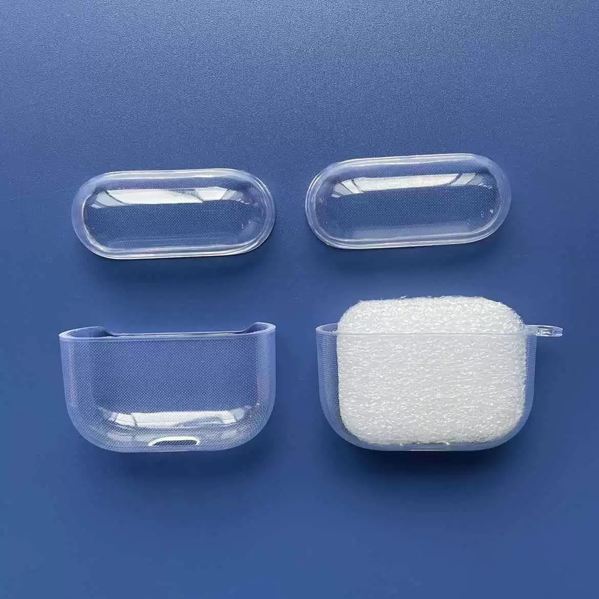 Protective case (Apple AirPods Pro2) transparent TPU/PC, hard/soft shell, lanyard options