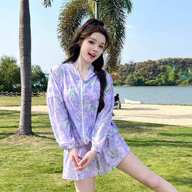 分体泳衣女三件套泡温泉2026新款长袖性感防晒大码保守遮肚显瘦女