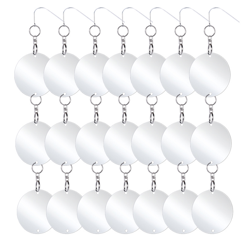 厂家批发镜面驱鸟反光片外贸跨境双面反光国外农场果园园林防鸟片