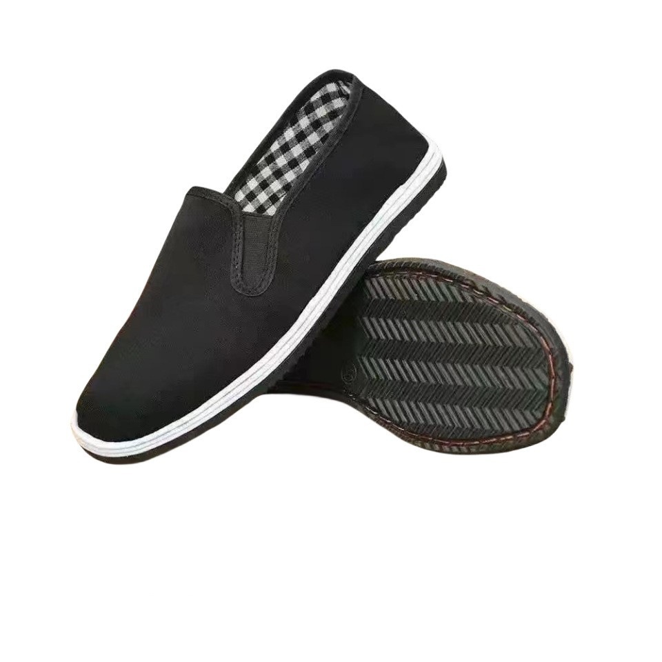 Handmade black cloth shoes