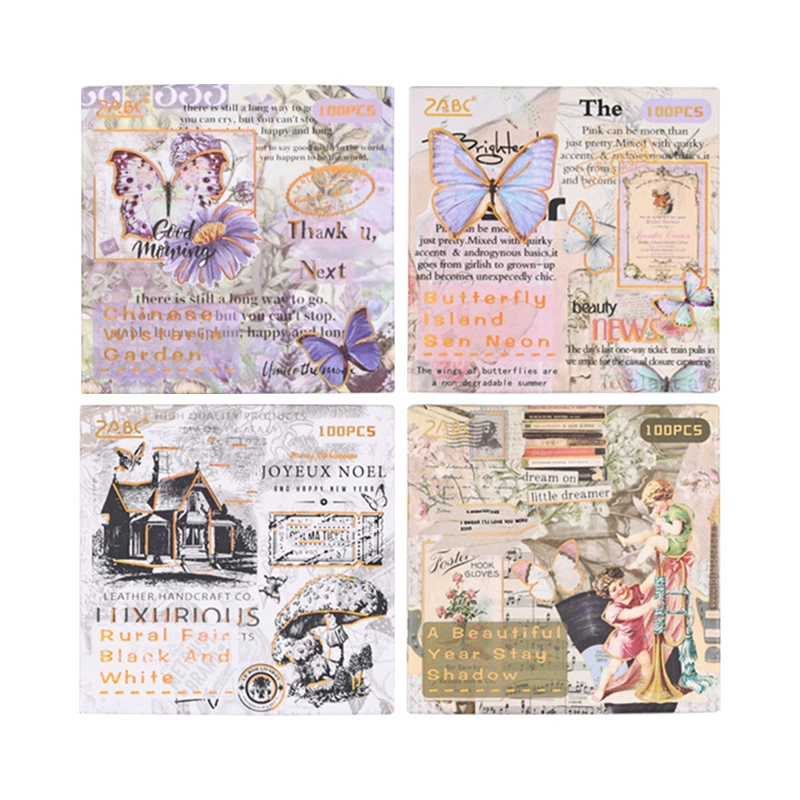 Кросс‑бордер наклейки ZABC Eryu Years Series Retro Waterproof Pet Handbook Diy Handbook Material Cutting Film