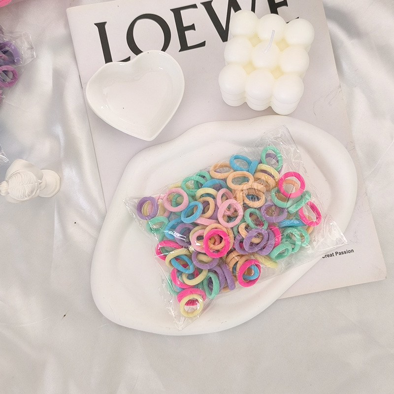 Solo al por mayor cuerda de pelo negro banda de pelo femenino estilo coreano alta elasticidad no duele el pelo banda de goma corbata alta Cola de Caballo accesorios para el cabello del bebé