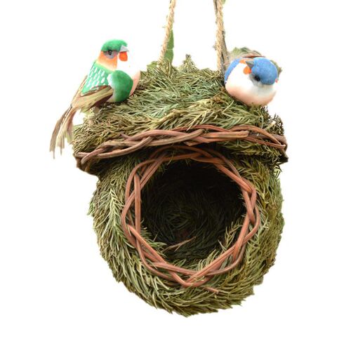 Factory Direct Sale Grass Woven Bird Nest Breeding Box for Coturnix Quail Bird Cage Pet Supplies Farmhouse Decor Birdhouse