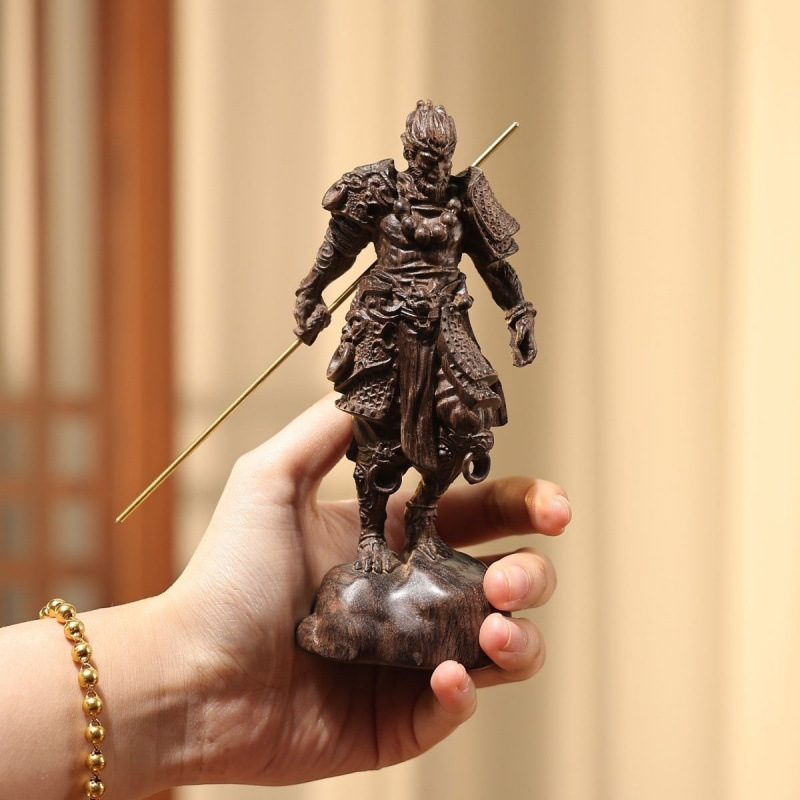 C 香木手彫り黒神話孫悟空装飾品文具プレーヤーホームリビングルームデスクトップ小さな装飾品ギフト用|undefined