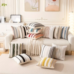 Amazon Xiyin TEMU Cross-border Jacquard Chenille Craft Simple Modern Comfortable Living Room Universal Pillow Case