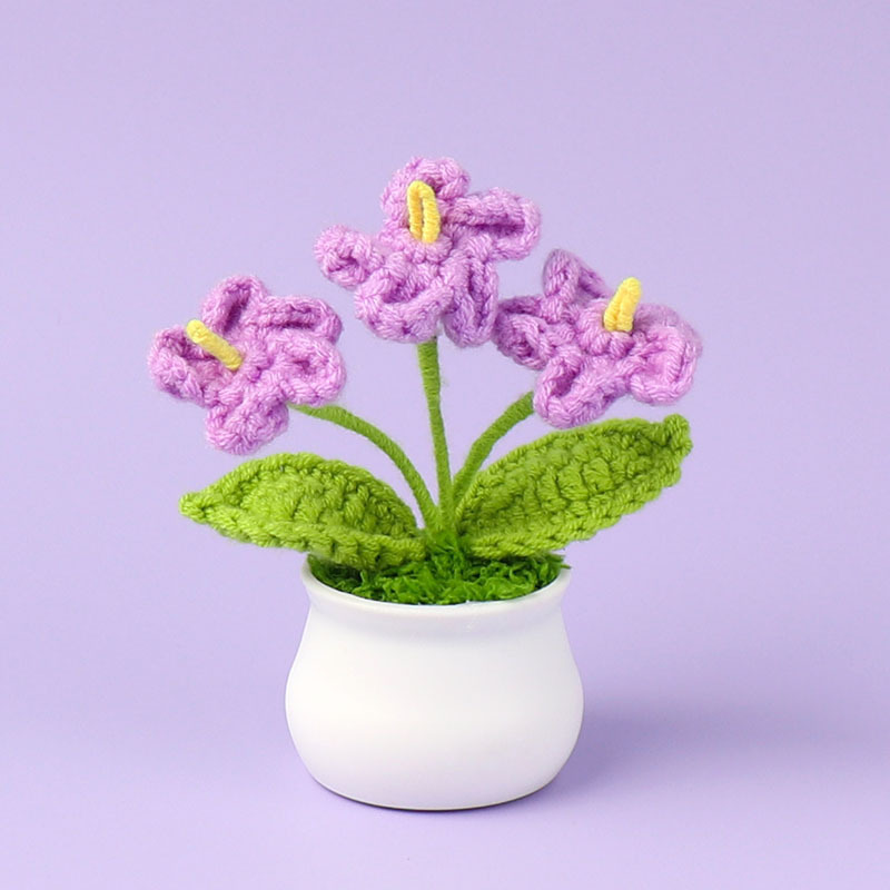 完成品クロスボーダーニットウールひまわり鉢植え造花研究デスクトップ装飾品卒業子供の日の小さなギフト|undefined