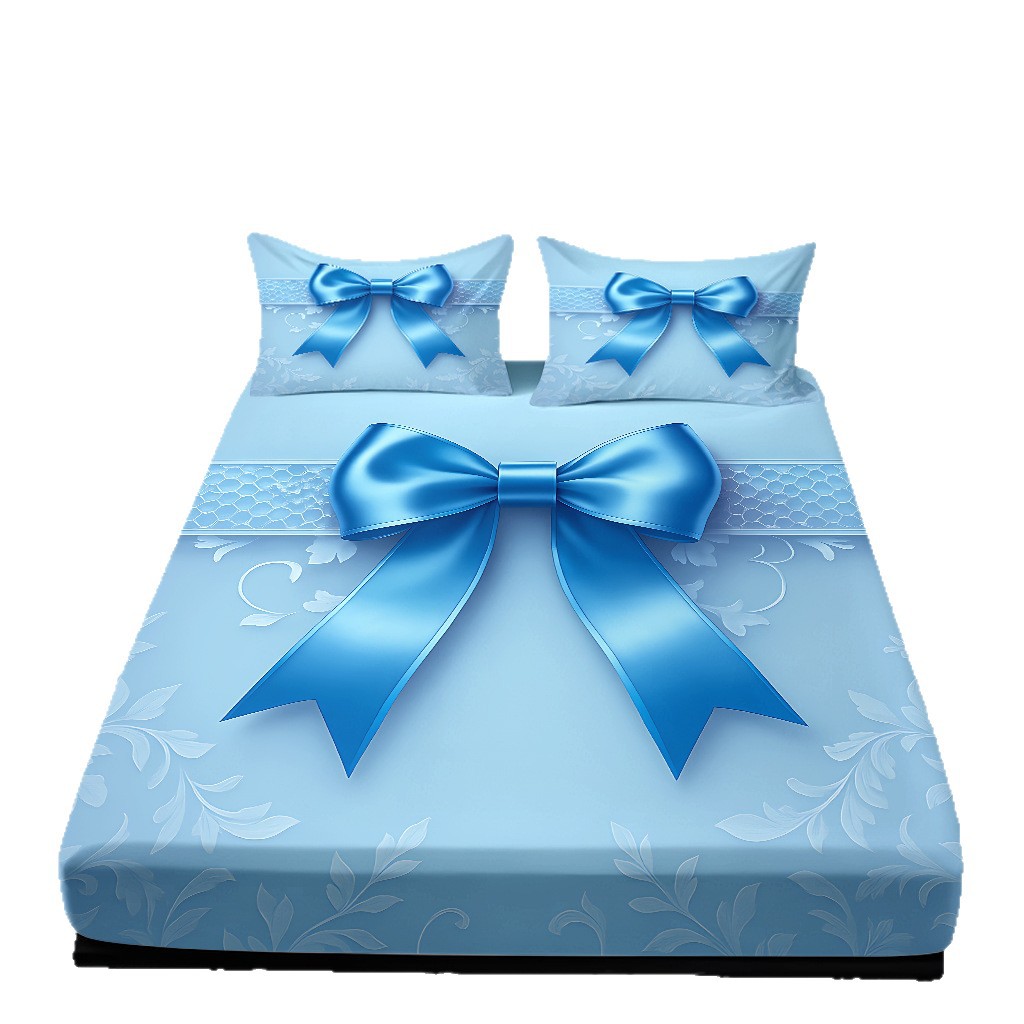 TEMU / JIT abrasión cama caseta serie de arco multicolor impresión digital 3D ropa de cama para dibujar se puede ajustar