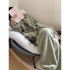 冬日加厚保暖珊瑚绒睡衣女款冬季2025加绒简约高级撞色家居服套装