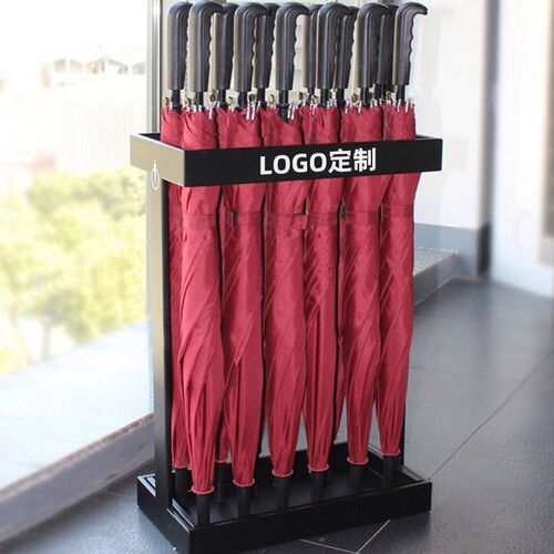 Iron Wire Umbrella Storage Bucket Commercial Hotel Lobby Umbrella Stand LOGO Design Umbrella Rack Storage Stand