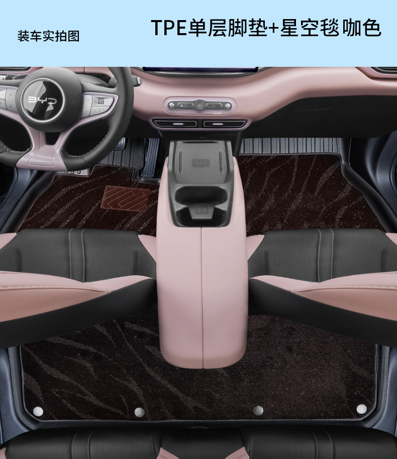 Suitable for Byd Seagull Car Floor Mats, Full Coverage for 25 Car Models, Original Car Color, Double-Layer Tpe Floor Mats Wholesale